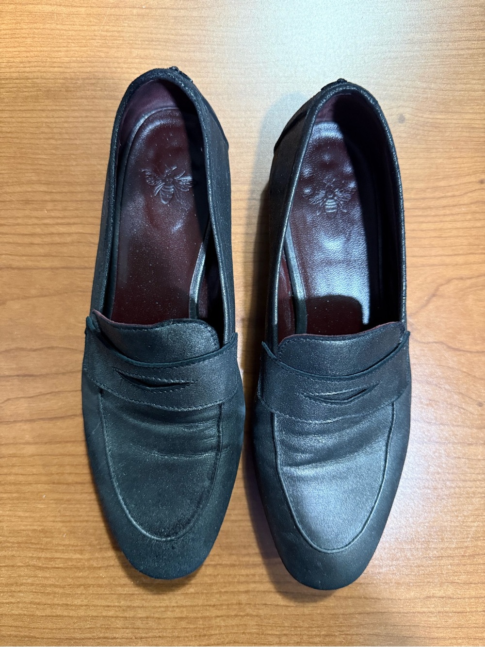 Bougeotte Black Suede Penny Loafers